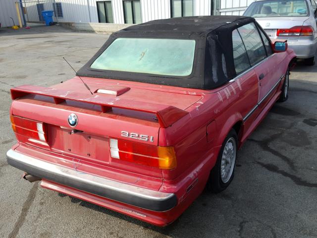 WBABB2308K8875483 - 1989 BMW 325 I AUTO RED photo 4