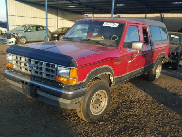 1FTCR15T9KPA35514 - 1989 FORD RANGER SUP RED photo 2
