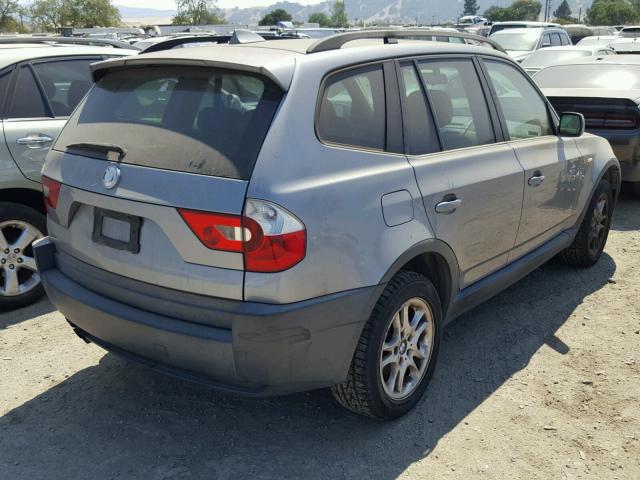 WBXPA73475WC49568 - 2005 BMW X3 2.5I SILVER photo 4