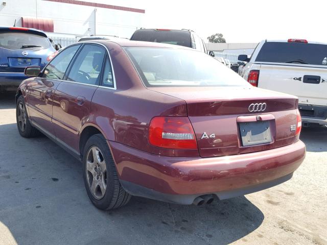 WAUDH28D0YA053684 - 2000 AUDI A4 2.8 QUA BURGUNDY photo 3