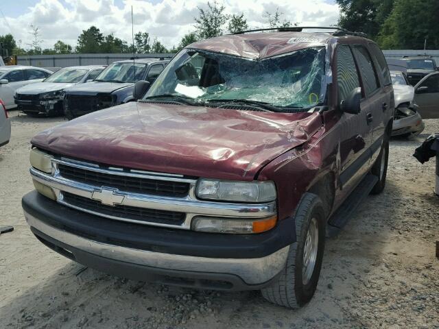 1GNEC13V12R323716 - 2002 CHEVROLET TAHOE C150 BURGUNDY photo 2