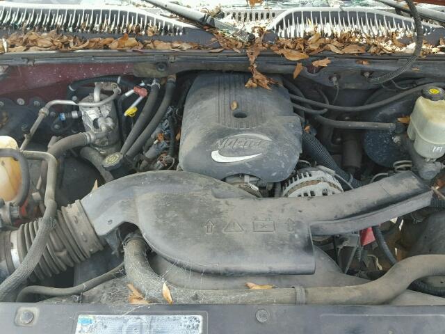 1GNEC13V12R323716 - 2002 CHEVROLET TAHOE C150 BURGUNDY photo 7