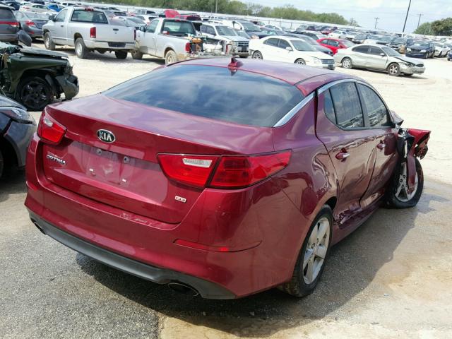 5XXGM4A70FG517716 - 2015 KIA OPTIMA LX RED photo 4