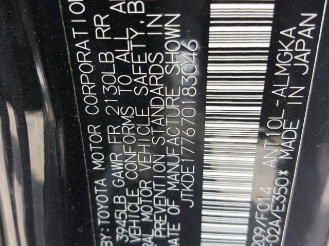 JTKDE177670183046 - 2007 TOYOTA SCION TC 黑色 照片 10