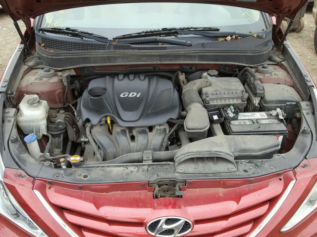 5NPEB4AC2CH343741 - 2012 HYUNDAI SONATA RED photo 7