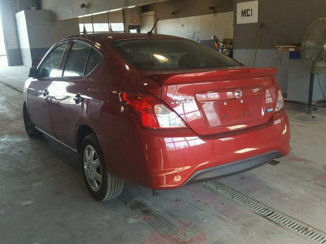 3N1CN7AP1FL829984 - 2015 NISSAN VERSA S RED photo 3