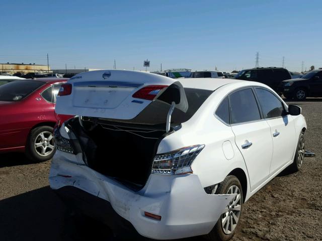 3N1AB7AP4FY347495 - 2015 NISSAN SENTRA S WHITE photo 4