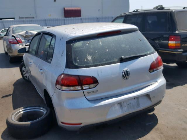 WVWDB7AJ6AW337704 - 2010 VOLKSWAGEN GOLF SILVER photo 3