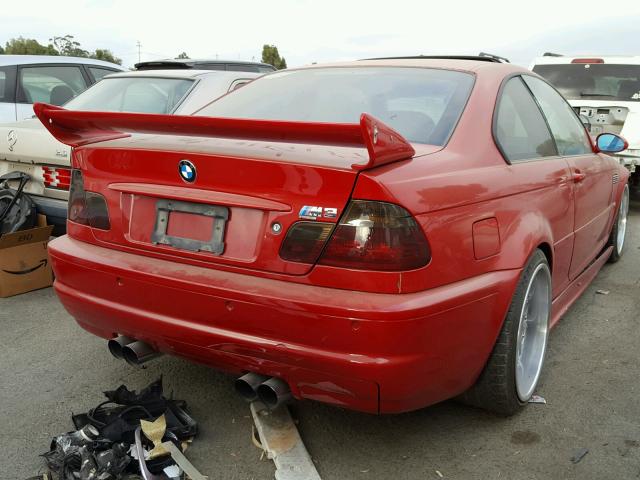 WBSBL93422JR14162 - 2002 BMW M3 RED photo 4