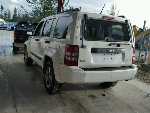 1J8GP28K08W218467 - 2008 JEEP LIBERTY SP WHITE photo 3