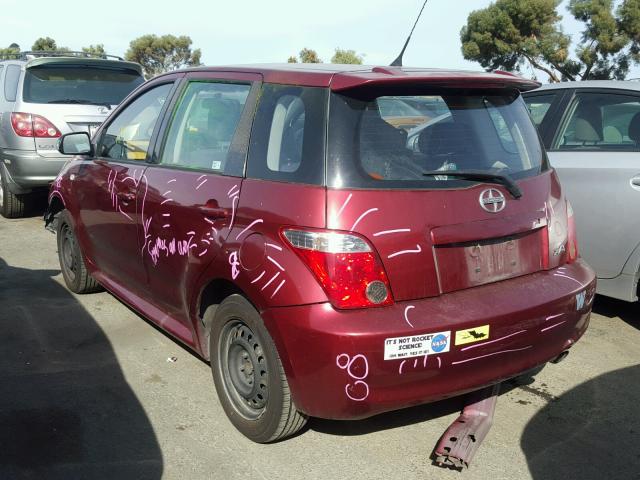 JTKKT624460152092 - 2006 TOYOTA SCION XA MAROON photo 3