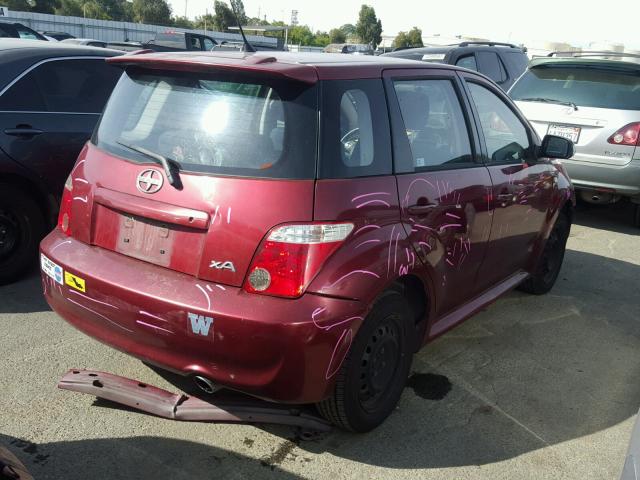 JTKKT624460152092 - 2006 TOYOTA SCION XA MAROON photo 4