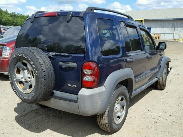 1J4GL48K87W675311 - 2007 JEEP LIBERTY BLUE photo 4