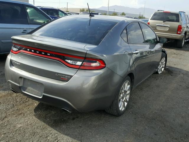 1C3CDFCH6DD188144 - 2013 DODGE DART LIMIT GRAY photo 4