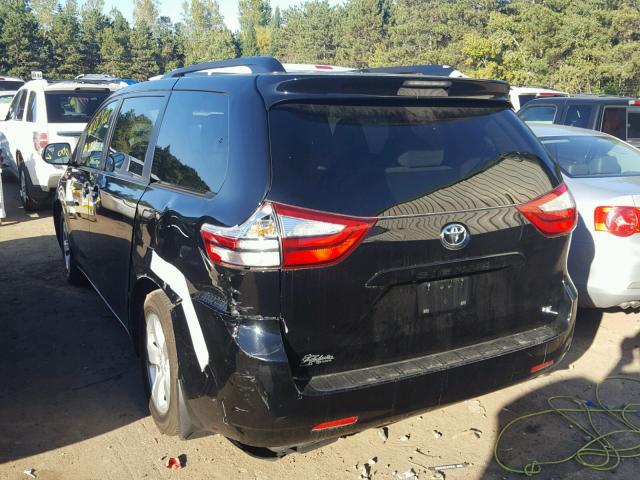 5TDKK3DC8FS666361 - 2015 TOYOTA SIENNA BLACK photo 3