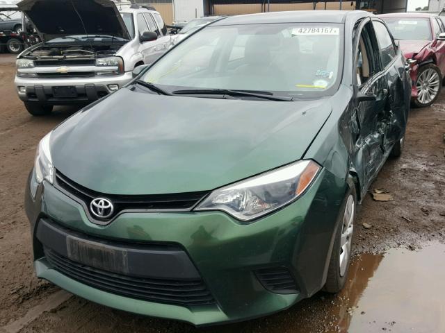 5YFBURHE4EP151115 - 2014 TOYOTA COROLLA L GREEN photo 2