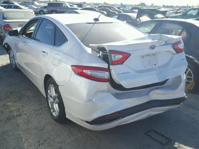 3FA6P0H70ER186319 - 2014 FORD FUSION SE WHITE photo 3