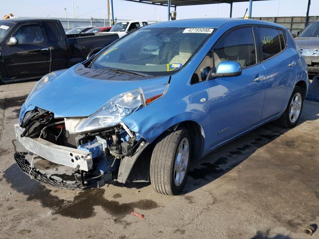 JN1AZ0CPXCT022547 - 2012 NISSAN LEAF SV BLUE photo 2