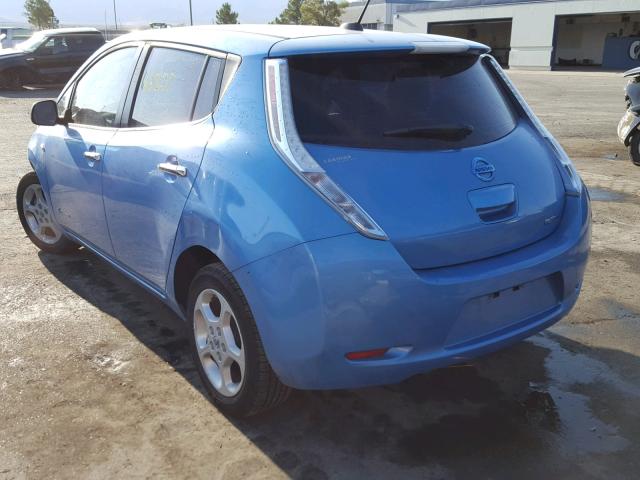 JN1AZ0CPXCT022547 - 2012 NISSAN LEAF SV BLUE photo 3