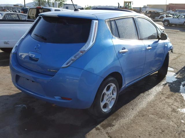 JN1AZ0CPXCT022547 - 2012 NISSAN LEAF SV BLUE photo 4