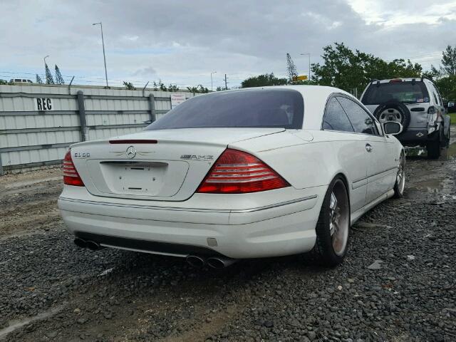 WDBPJ74J93A036869 - 2003 MERCEDES-BENZ CL 55 AMG WHITE photo 4