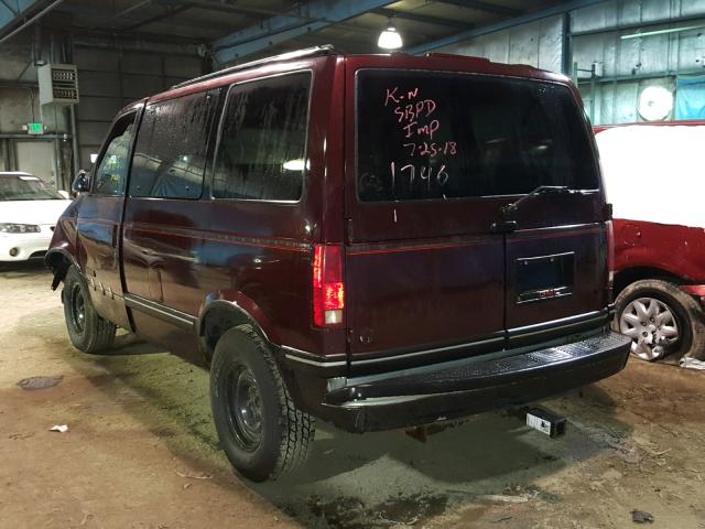 1GKDM15Z7RB511746 - 1994 GMC SAFARI MAROON photo 3