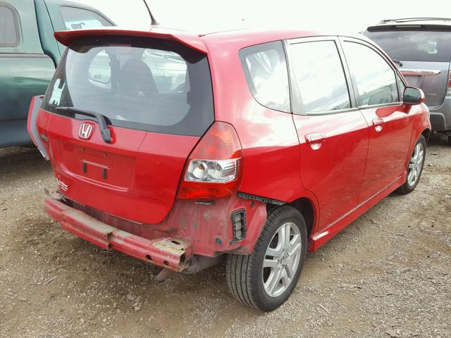 JHMGD38627S002410 - 2007 HONDA FIT RED photo 4