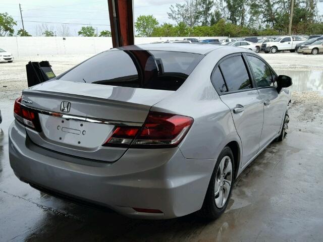 19XFB2F55DE041059 - 2013 HONDA CIVIC LX SILVER photo 4