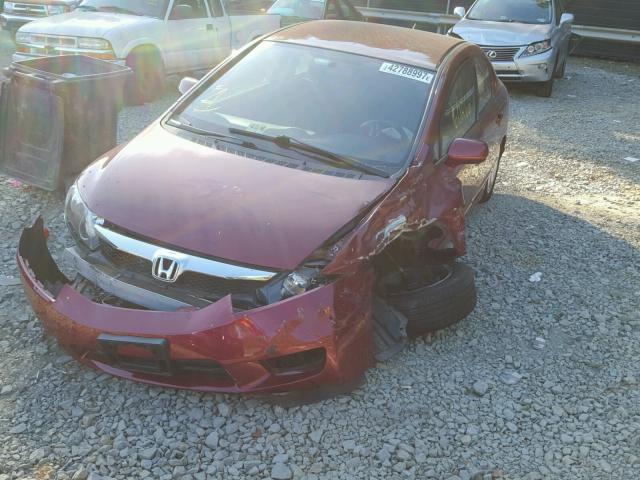 2HGFA166X9H355339 - 2009 HONDA CIVIC RED photo 9