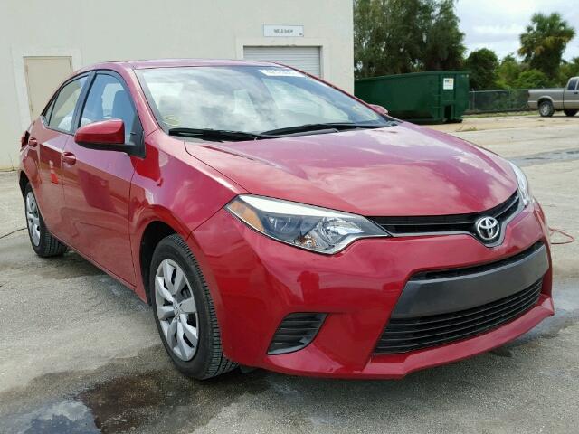 2T1BURHE9GC724206 - 2016 TOYOTA COROLLA RED photo 1