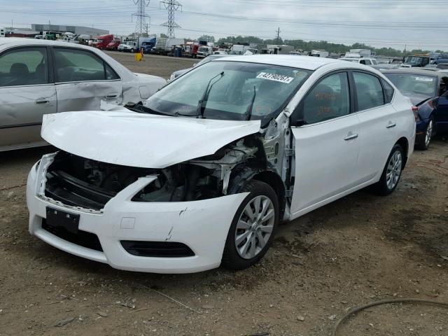 3N1AB7AP0DL625190 - 2013 NISSAN SENTRA S WHITE photo 2