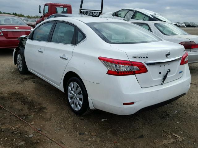 3N1AB7AP0DL625190 - 2013 NISSAN SENTRA S WHITE photo 3