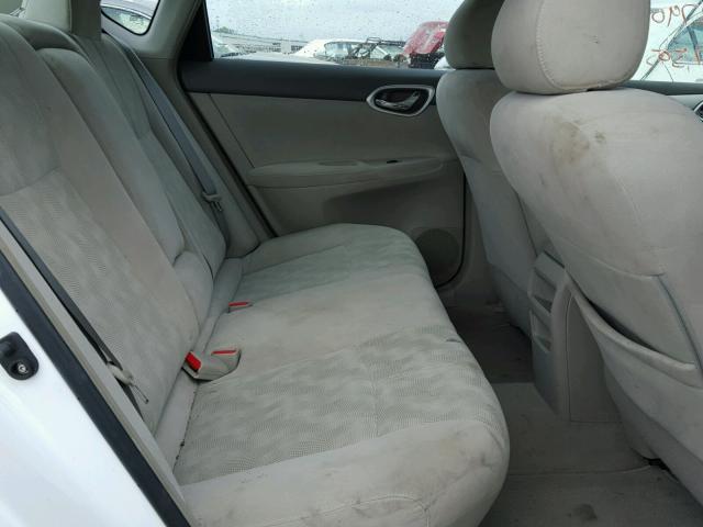 3N1AB7AP0DL625190 - 2013 NISSAN SENTRA S WHITE photo 6