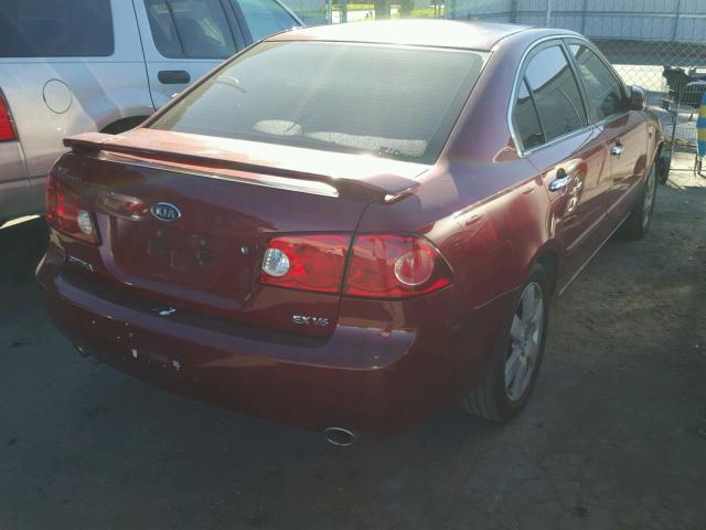 KNAGE124475125759 - 2007 KIA OPTIMA LX RED photo 4