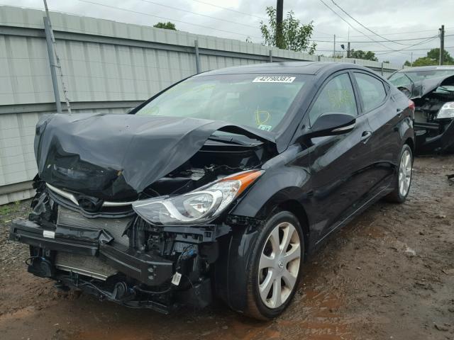 5NPDH4AE8DH335396 - 2013 HYUNDAI ELANTRA BLACK photo 2