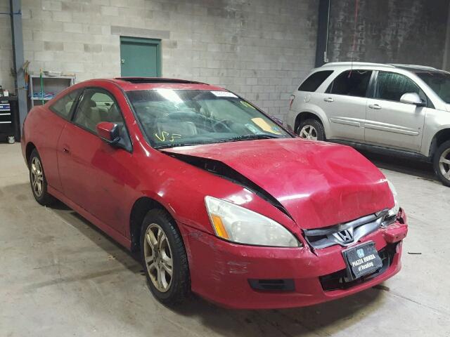 1HGCM72697A009703 - 2007 HONDA ACCORD EX RED photo 1