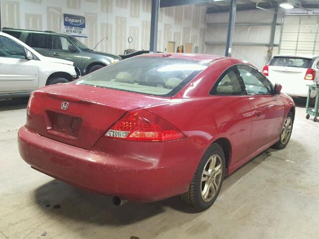 1HGCM72697A009703 - 2007 HONDA ACCORD EX RED photo 4