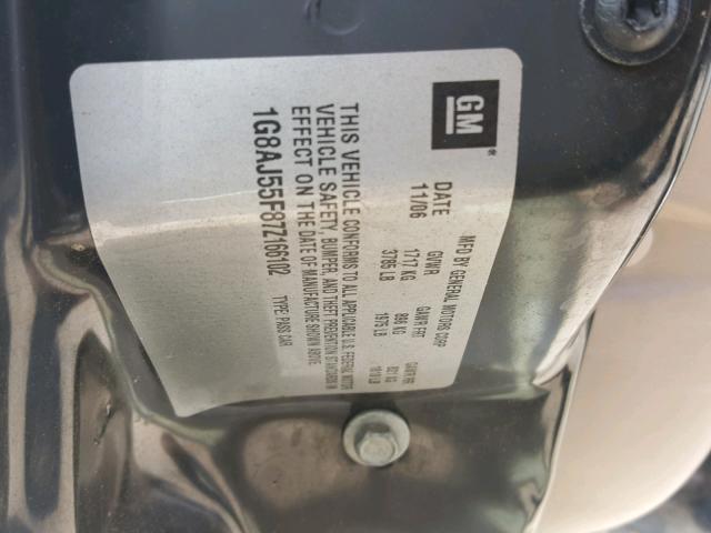 1G8AJ55F87Z166102 - 2007 SATURN ION LEVEL WHITE photo 10