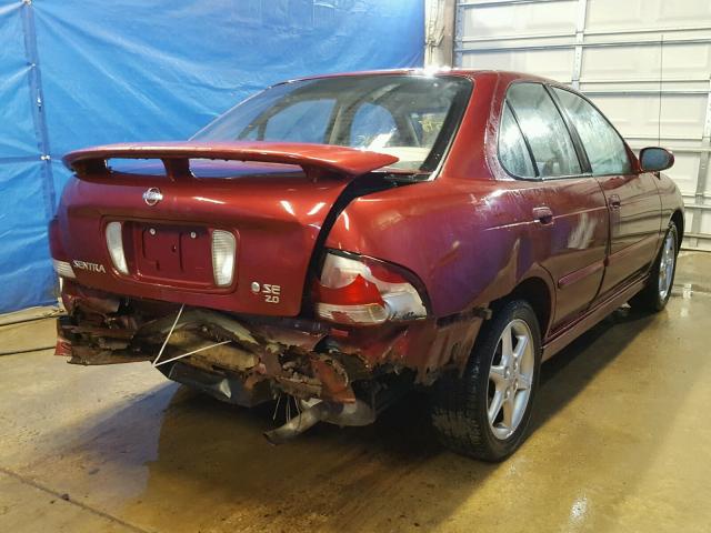 3N1BB51D61L117977 - 2001 NISSAN SENTRA SE RED photo 4