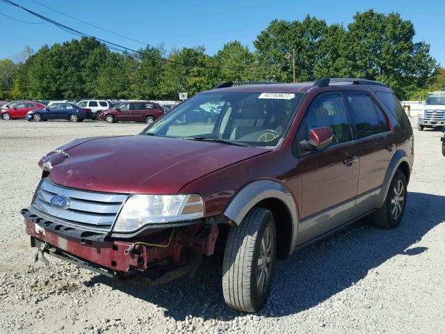 1FMDK02W68GA24444 - 2008 FORD TAURUS X RED photo 2