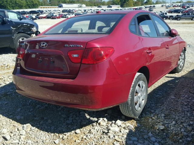 KMHDU46D37U199339 - 2007 HYUNDAI ELANTRA MAROON photo 4