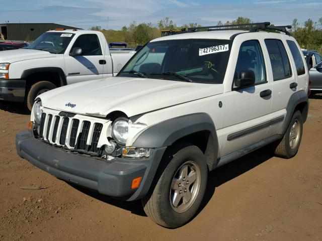 1J4GL48K57W695242 - 2007 JEEP LIBERTY SP WHITE photo 2