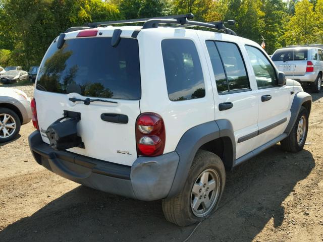 1J4GL48K57W695242 - 2007 JEEP LIBERTY SP WHITE photo 4