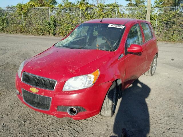 3G1TB6DE0AL110320 - 2010 CHEVROLET AVEO LS RED photo 2