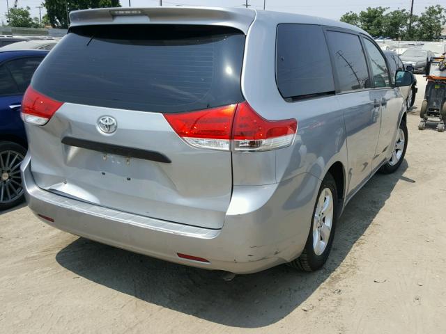 5TDZK3DC8ES428653 - 2014 TOYOTA SIENNA BAS SILVER photo 4