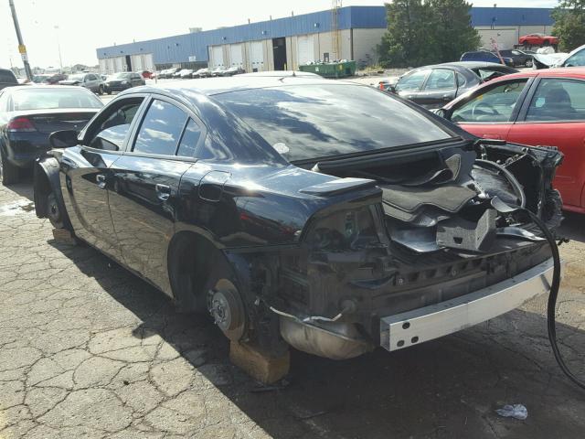 2C3CDXCT3FH745639 - 2015 DODGE CHARGER BLACK photo 3