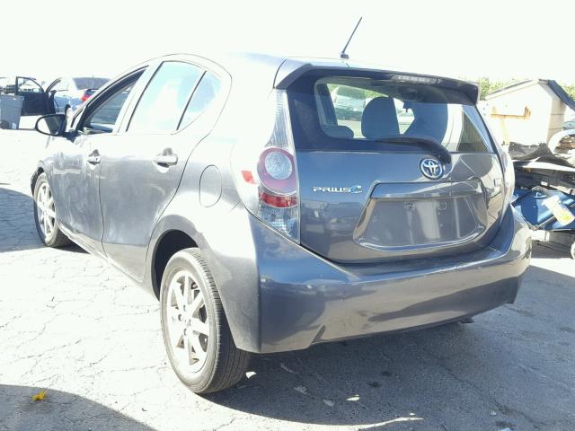 JTDKDTB31C1015465 - 2012 TOYOTA PRIUS C CHARCOAL photo 3