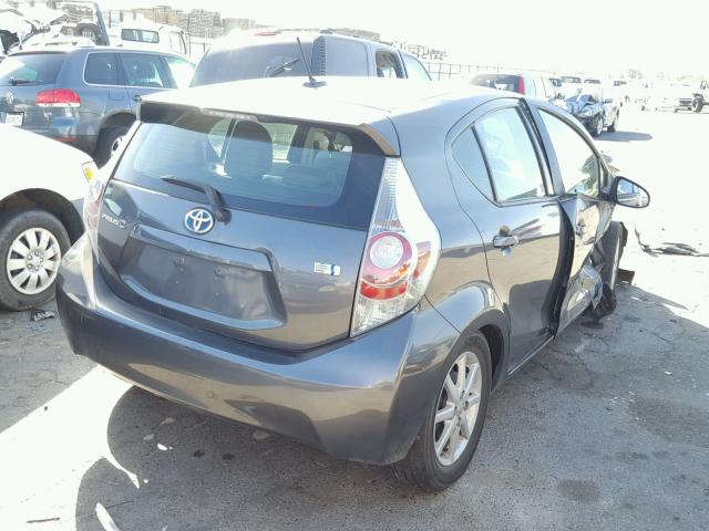 JTDKDTB31C1015465 - 2012 TOYOTA PRIUS C CHARCOAL photo 4