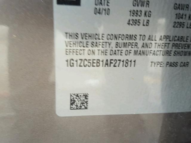 1G1ZC5EB1AF271811 - 2010 CHEVROLET MALIBU 1LT 棕色 照片 10