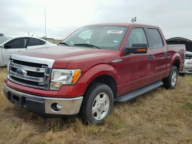 1FTEW1CM9EKE11353 - 2014 FORD F150 RED photo 2